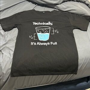 Black Graphic T-Shirt with Science Humor